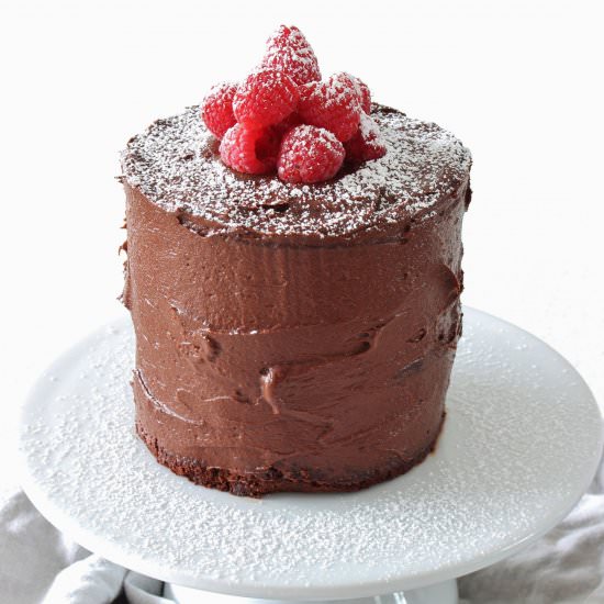 Chocolate and Raspberry Cake {gf} - Recipe photo by Thoroughly Nourished Life