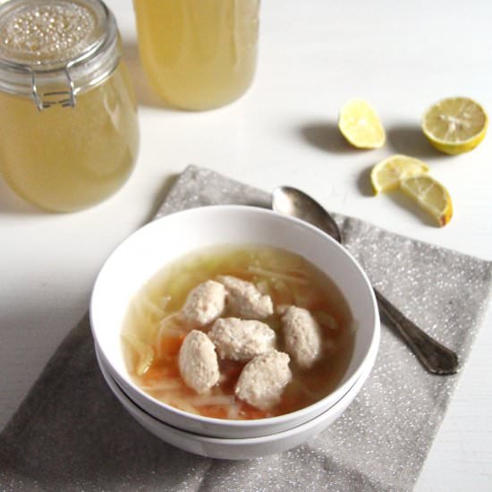 Homemade Fish Stock with Salmon Balls - Recipe photo by adinutza