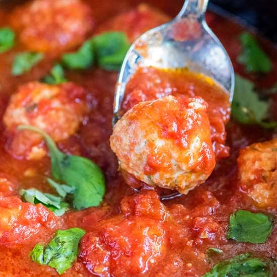 Easy Slow Cooker Chicken Meatballs - Recipe photo by inspiredtaste