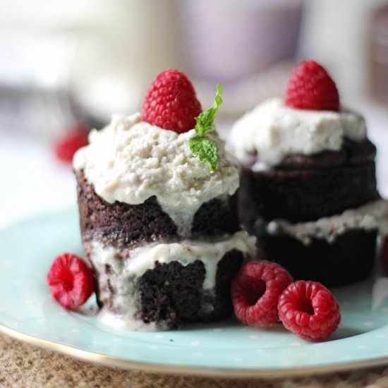 Mini Vegan Double Chocolate Cake - Recipe photo by HealthNut Nutrition