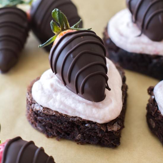 Chocolate Strawberry Brownies - Recipe photo by a latte food