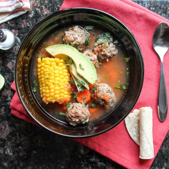 Mexican Meatball Soup - Recipe photo by spanglishspoon
