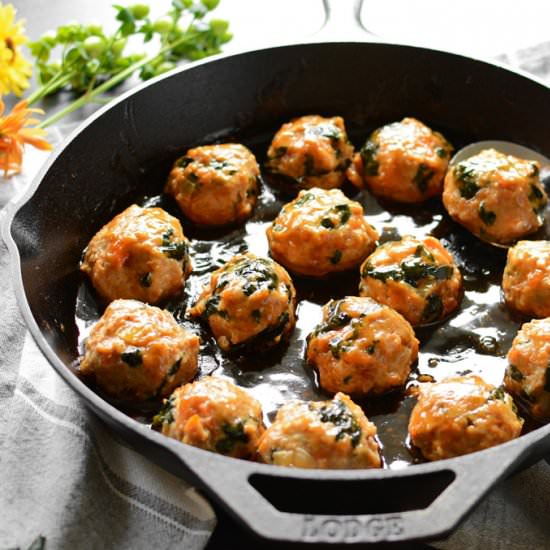 Maple Sweet Potato Meatballs - Recipe photo by SimpleSeasonal