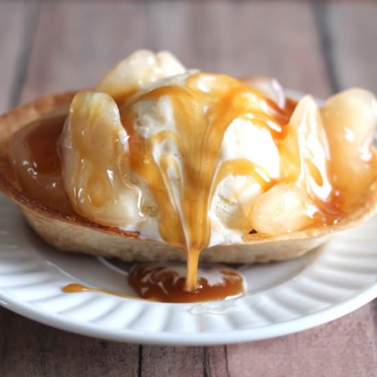 Caramel Apple Ice Cream Boats - Recipe photo by The Craft Patch