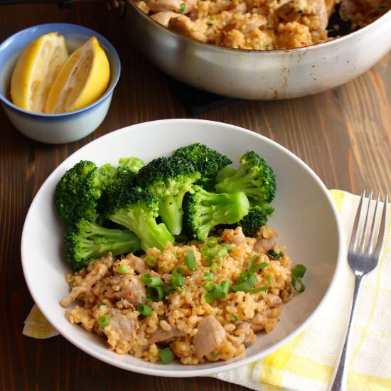 One Pan Spicy Coconut Chicken and Rice - Recipe photo by frugalnutrition
