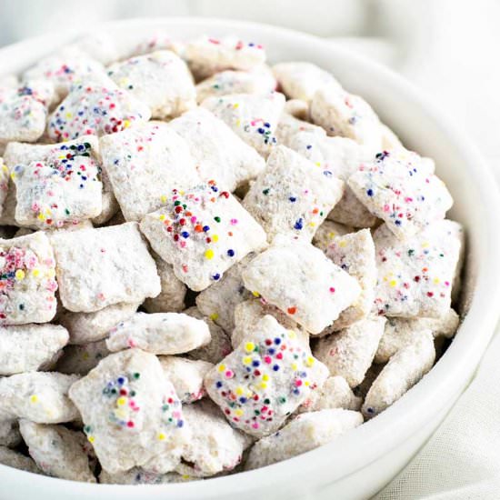 Funfetti Puppy Chow - Recipe photo by homemadehooplah