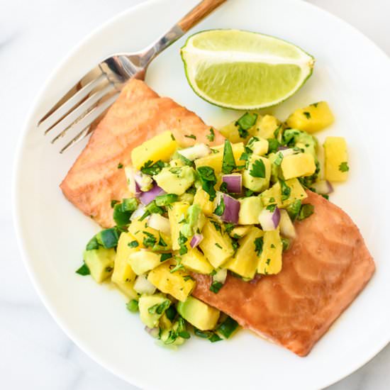 Pineapple Glazed Salmon - Recipe photo by wellplated