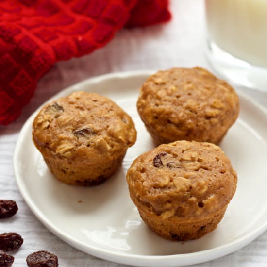 Mini Oatmeal Raisin Muffins - Recipe photo by Family Food on the Table