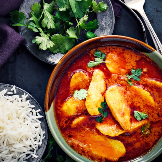 Arbi Ka Khatta Salan - Recipe photo by cubesnjuliennes
