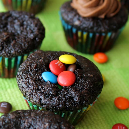 Mini Chocolate M&M Cupcakes - Recipe photo by auntiebethany