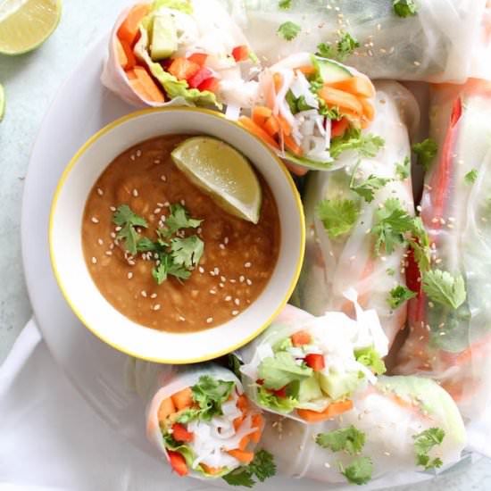 Thai Summer Rolls with Peanut Dip - Recipe photo by Heavenlynn Healthy