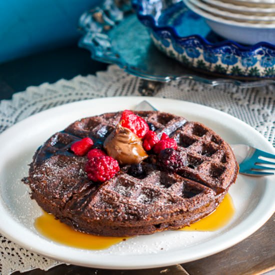 Brownie Waffles with Berries on Top - Recipe photo by irokthekitchen