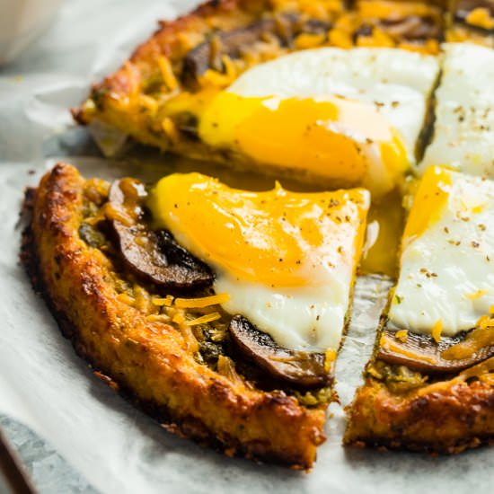 Egg Cauliflower Breakfast Pizza - Recipe photo by foodfaithfitness