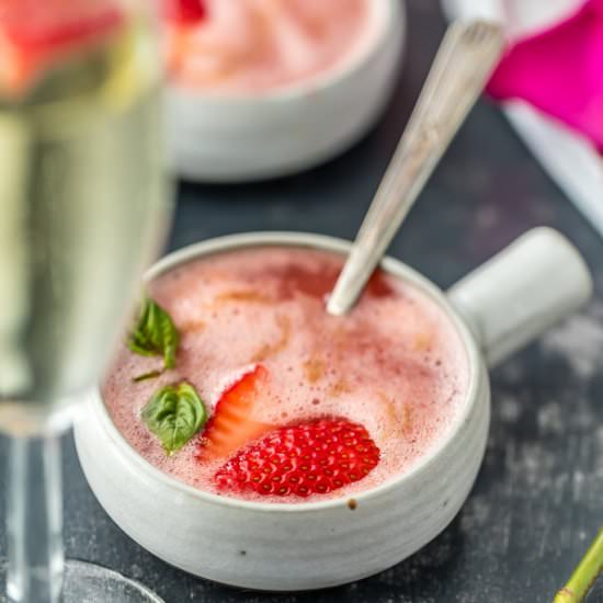 Strawberry Champagne Soup - Recipe photo by the cookie rookie