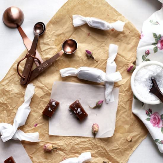 Rose Infused Caramels - Recipe photo by SugarAndCloth