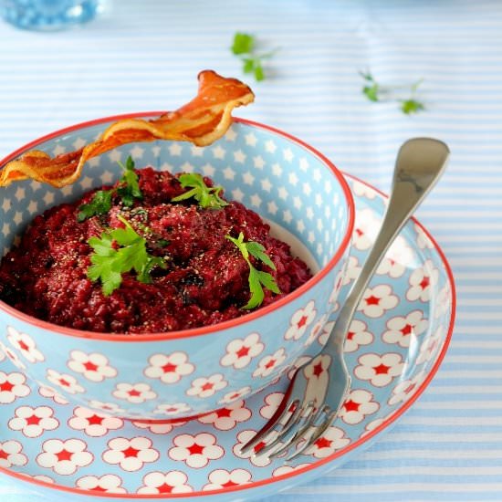 Risotto with beetroot - Recipe photo by bazyliaczywanilia