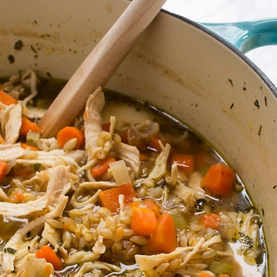 Hearty Chicken & Barley Soup - Recipe photo by Everyday Dishes