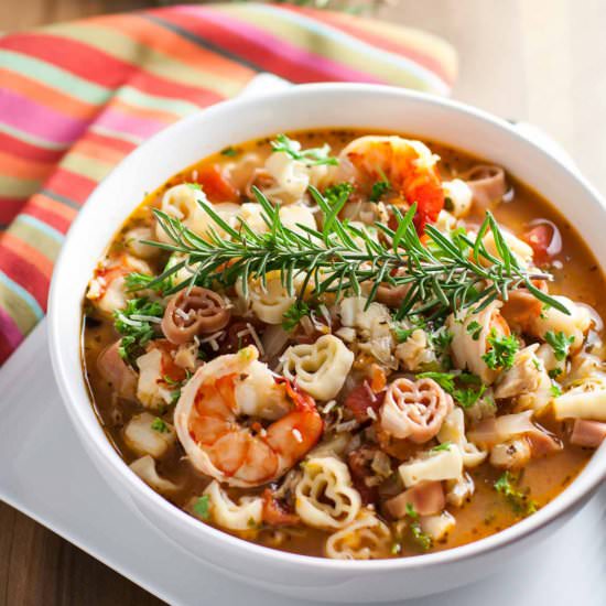 Cioppino with Heart Pasta - Recipe photo by WorldofPastabilities