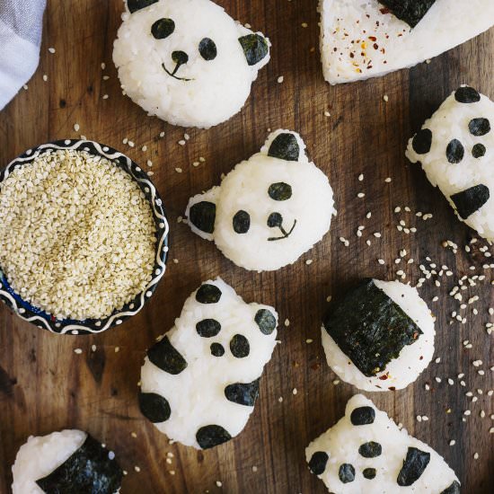 Spicy shiitake Panda onigiri - Recipe photo by anettv