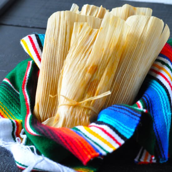 Vegan Red Chile Jackfruit Tamales - Recipe photo by thymeandlove