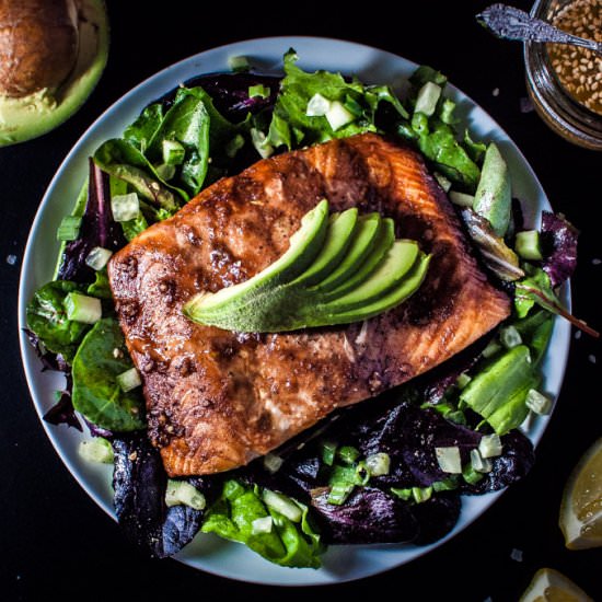 Salmon Sesame Seed Salad - Recipe photo by saltandlavender