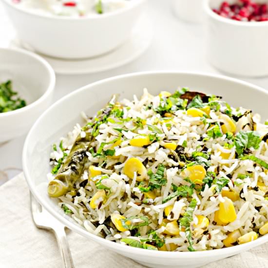 Methi Makai Pulao - Recipe photo by cubesnjuliennes