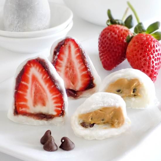Strawberry & Peanut Butter Daifuku - Recipe photo by Yum Notes