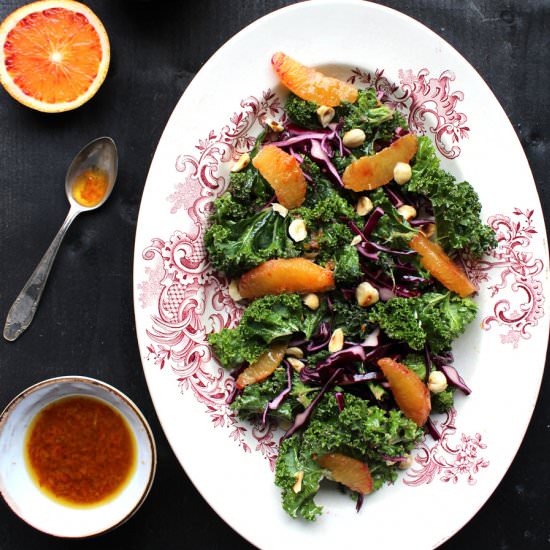 Kale and Blood Orange Salad - Recipe photo by My Little Expat Kitchen