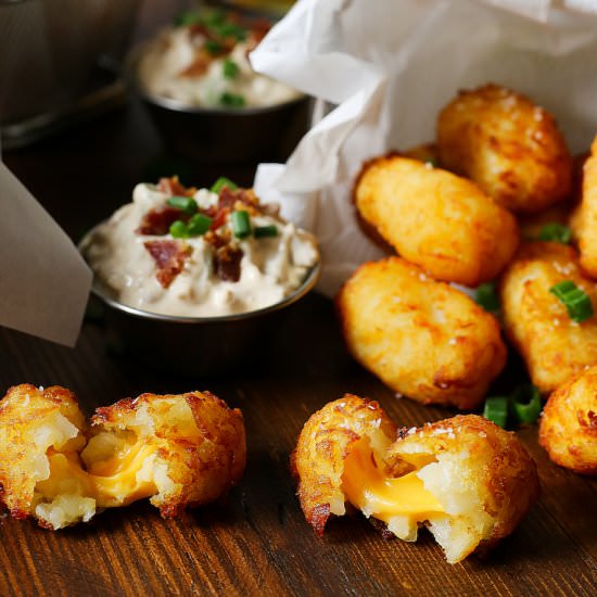 Cheese Stuffed Tots - Recipe photo by fortheloveoflasagna