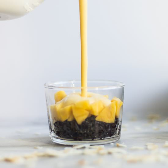 Sticky Rice and Mango Lassi Parfait - Recipe photo by sundiegoeats
