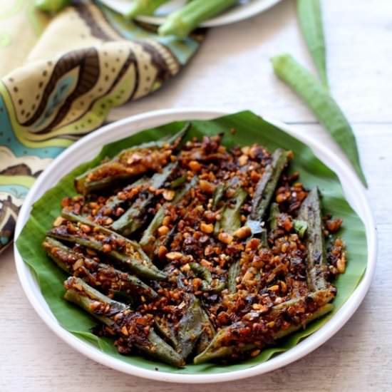 Bharwa Bhindi, Stuffed Okra Fry - Recipe photo by Sailu