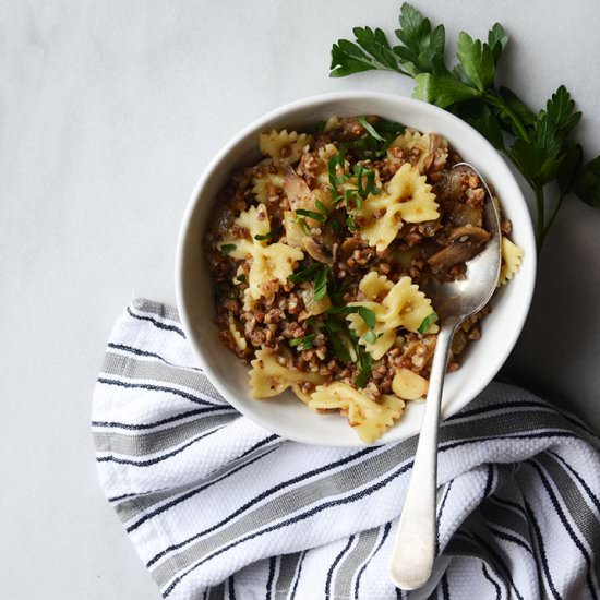 Kasha Varnishkes - Recipe photo by AnEdibleMosaic