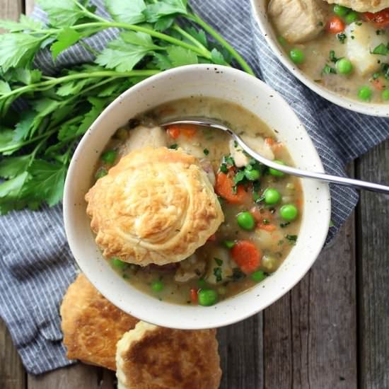 Chicken Pot Pie Soup - Recipe photo by HollyatTasteAndSee