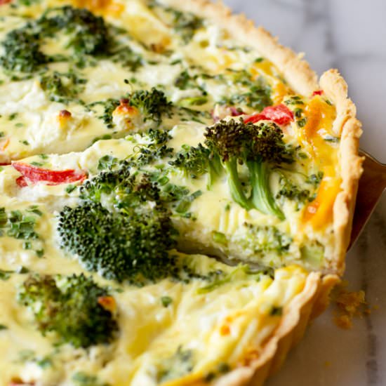 Vegetable and Goat Cheese Quiche - Recipe photo by TheGourmetGourmand