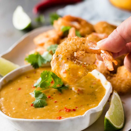Coconut Prawn with Thai Mango Sauce - Recipe photo by RecipeTin Eats