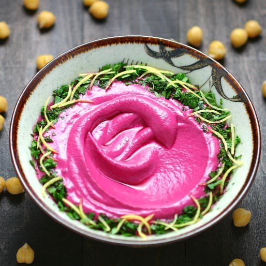 Beet Hummus - Recipe photo by landsandflavors