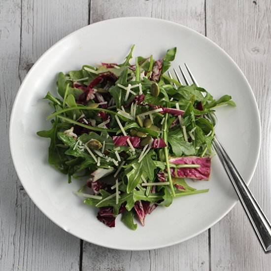 Arugula Salad & Maple Vinaigrette - Recipe photo by Cooking Chat