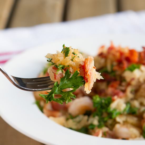 Grain-free Bacon Risotto - Recipe photo by HealthfulPursuit