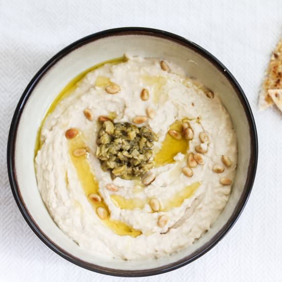 White Bean Hummus with Tapendade - Recipe photo by LiveLifeLoveFood