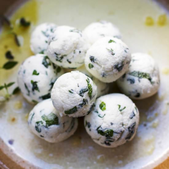 Herbed Goat Cheese Balls - Recipe photo by VibrantFoodStories