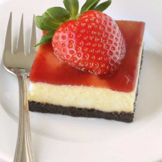 Strawberry White Chocolate Cheesecake - Recipe photo by mybakingaddiction