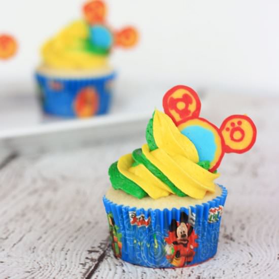 Mickey Mouse Clubhouse Cupcakes - Recipe photo by Midwestern Moms