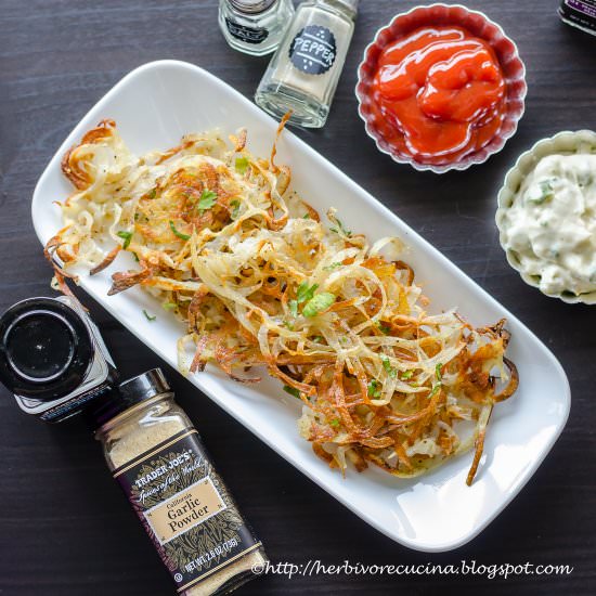 Baked Hash Browns with Garlic Aioli - Recipe photo by Herbivore Cucina