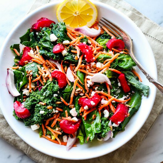 Honey Roasted Rhubarb Green Salad - Recipe photo by Cotter Crunch