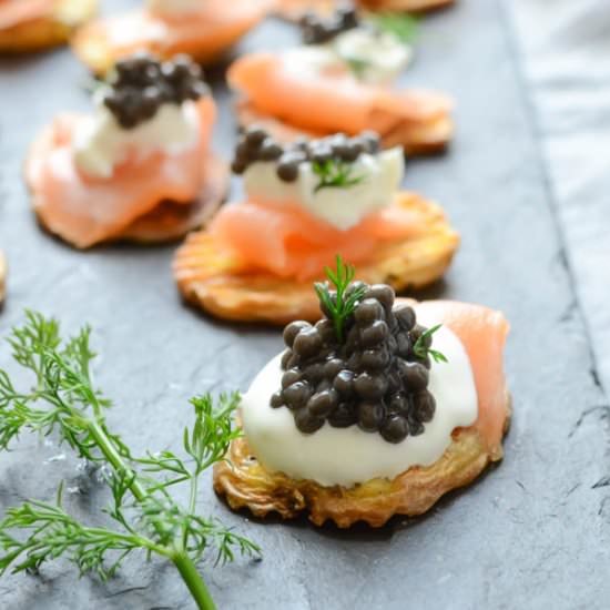 Elegant Smoked Salmon Canapés - Recipe photo by garlic and zest