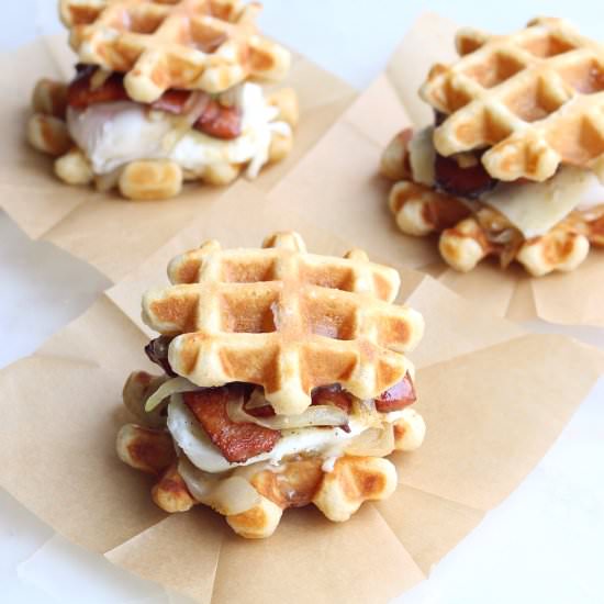 Mini Waffle Breakfast Sandwiches - Recipe photo by SweetSimpleKitchen