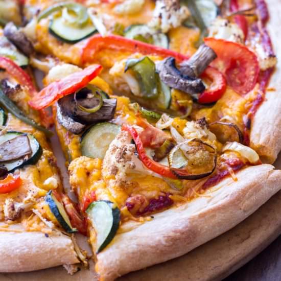 Roasted Vegetable Pizza - Recipe photo by a latte food