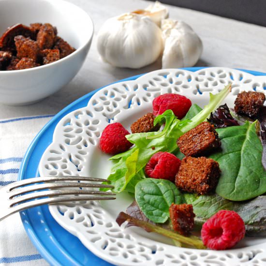 Pumpernickel Croutons - Recipe photo by cookiesforengland