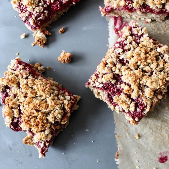 Healthy Raspberry Chia Jam Oat Bars - Recipe photo by Heavenlynn Healthy