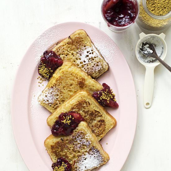 French Toast Crumpets with Rhubarb - Recipe photo by thehousethatlarsbuilt